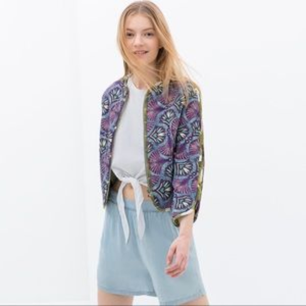 Zara Woman Funky Print Reversible Jacket